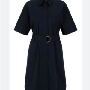 Hugo Boss size 4. SLIM-FIT STRETCH-COTTON SHIRT DRESS
WITH BELTED CLOSURE